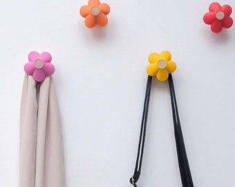 Flower Wall Hooks for Baby Room - Decorative Coat Hanger & Cute Kids' Bedroom Organizer