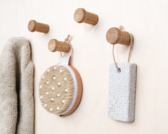 Set of Natural Wooden Hooks – Stylish Wall Hooks for Coats, Wall Hooks Bags Durable, Minimalist Design for Home, Multipurpose Wooden Pegs