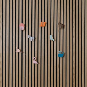 Animal Acoustic Panel Hooks for Nursery, Decorative Drawer Hooks for Kids Room Decor, Fun wandpaneel accecoires, Wall Panel Organizers