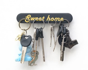 Magnetic Key Holder for Wall, 3D Printed Minimalist Key Rack, Modern Entryway Organizer, Strong Neodymium Magnet Key Hanger, New Home Gift