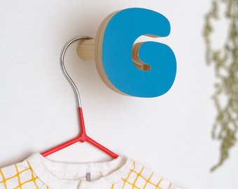 Personalise children wall coat rack, Wooden Letters Hooks for wall : individually letters decor Kids Hooks, woodland nursery decor