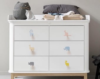 Perillas de animales para tocador, decoración artesanal para habitación infantil, lindos tiradores de cajón con animales, ideales para muebles de guardería de bebé.