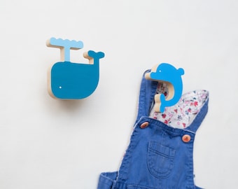 Sea Kids Wall Hooks Set,Clothing Rack Nursery Decor, Animal bedroom decor, Animal hooks Wall Nursery Kids Room Decor, kids door hooks