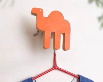 Safari nursery wall decor hooks, Camel room decor for nursery, Wooden wall hooks, Kids Wall Hook organiser, Playful Coat Rack for Entryway