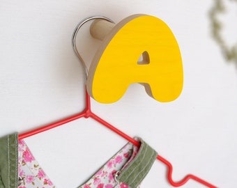 Wooden Letters Hooks for wall, Hooks for wall kids room Alphabet ABC Kids Hooks, Function Kids Room Hook, Personalize children Rack Hanger,