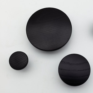 Black Set of Hooks / Entryway Coat Hooks for Wall | Decorative clothing hook | Round Wood Wall Hook | Modern Hook | Minimalist decor hooks