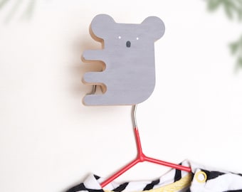 Kwekerij Houten muurdierenhaken voor kinderkamerinrichting of speelkamerinrichting, kinderkledingrek babykamerinrichting, muurhaken voor kinderkamer