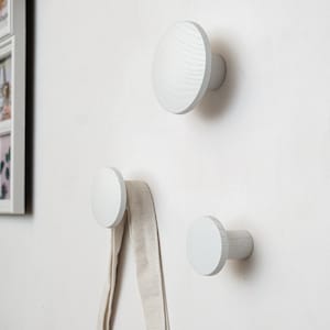 Round wall dots hooks for Hanging Coats, white minimalist coat hook, decorative hook, wood wall hook, Set Clothing rack, Black Friday Sale