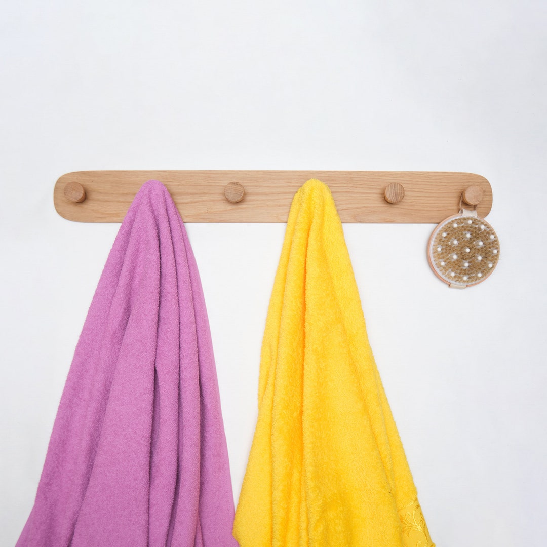 Decorative Wood Entryway Kitchen Wall Hook Rail Wooden Hanger for