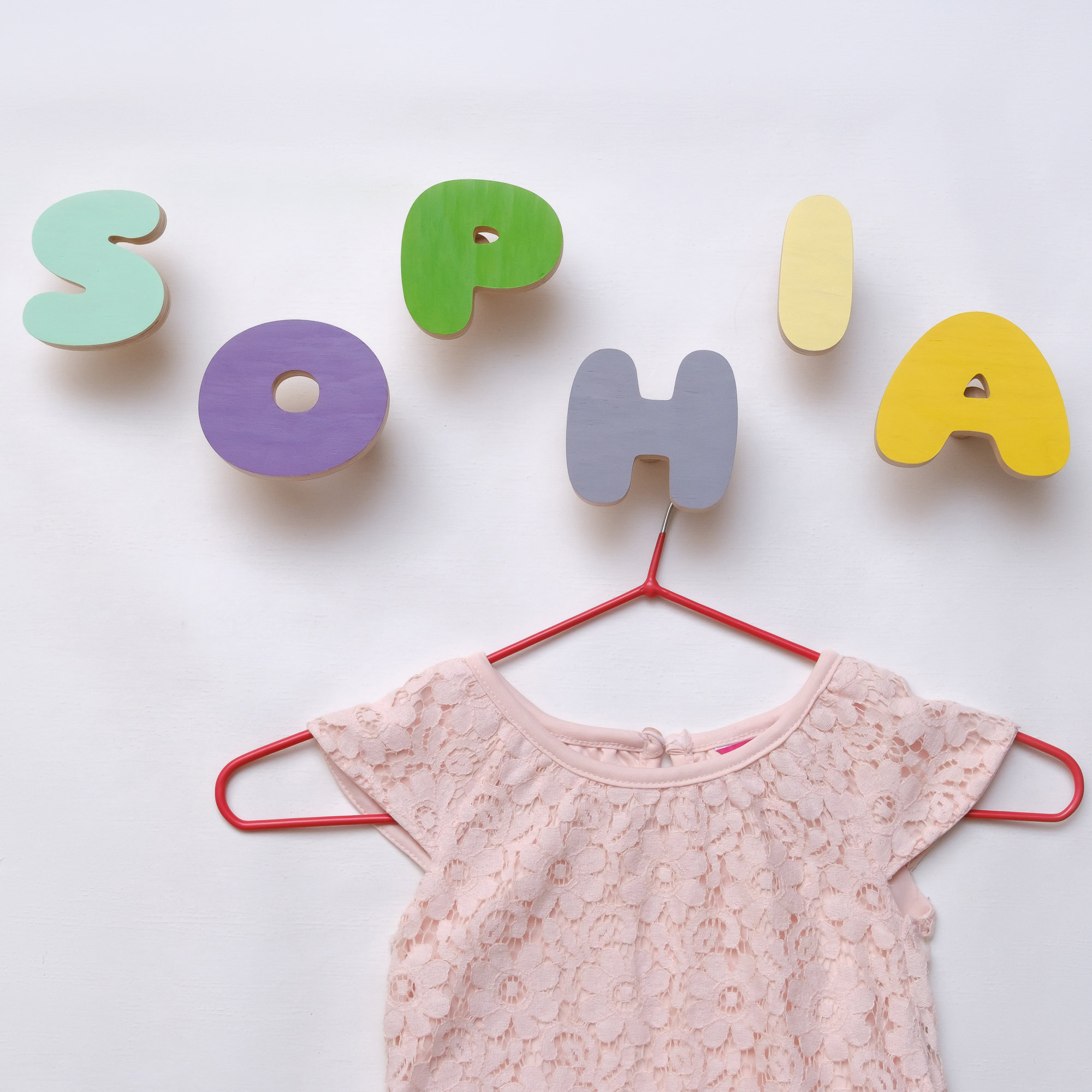 Wooden Letter Set Hooks for wall, Kids Name Room Wood Hook, Personalise wall decor, children Rack Hanger, Christmas gift for baby, Coat Hook