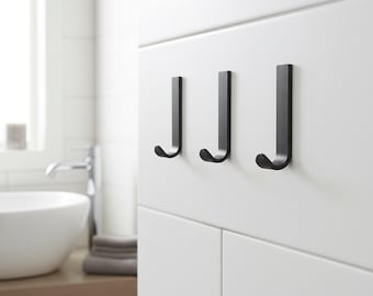 Wall Coats Hook for Towels, Minimalist Colorful J-Hook, Heavy Duty Plastic Wall Mount Hook, Entryway Organizer, Bathroom Decor Mudroom Hooks