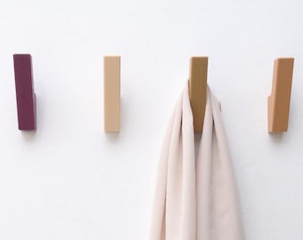 Colors Wall Hooks | Minimalist Coat Rack Pegs | Scandinavian Style Entryway Decor | Towel Hook