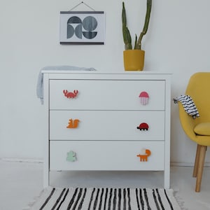 Nursery Dresser Knobs Sea Animals, Kids Drawer Pulls Woodland, Drawer Knob for dresser in nursery, dresser nursery drawer knobs -1 pcs price