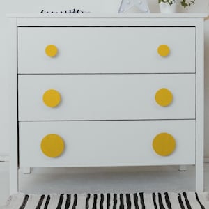 Round Drawer Knobs for dresser in nursery, Colorful Handles, Boys room knobs, girl room knobs, wardrobe handles - 1pcs