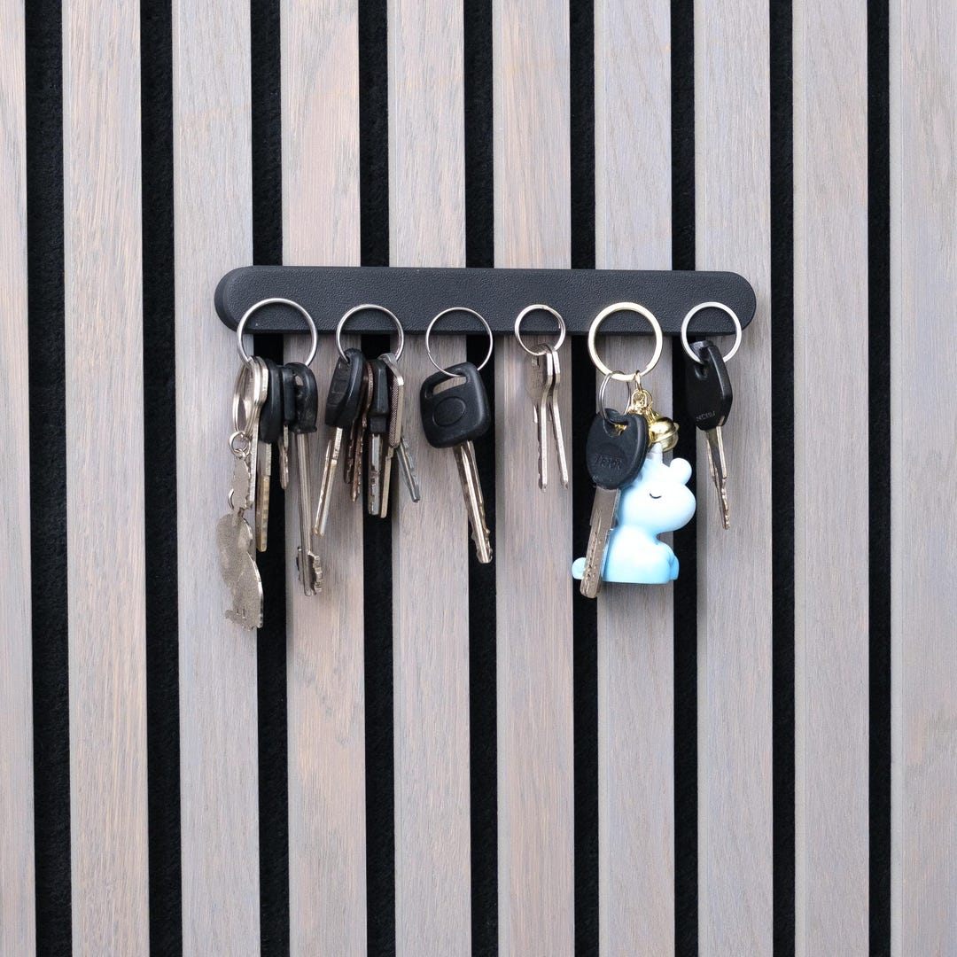 Magnetic Key Holder for Acoustic Slat Wall Panels, No-drill Key