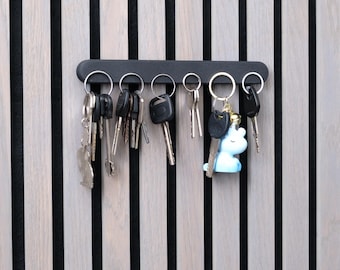Magnetic Key Holder for Acoustic Slat Wall Panels, No-Drill Key Organizer for Wood Akupanel, Felt Slat Wall Accessories, Floating Key Rack