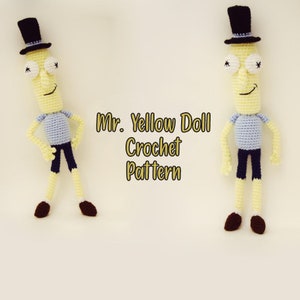 Amigurumi Mr. Yellow Doll Crochet Pattern / Photo Tutorial / Instant Download