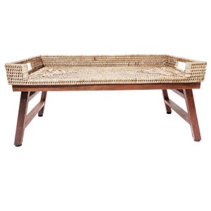 Rattan Breakfast Tray with foldable wooden legs - Natural - free delivery (UK Mainland only)