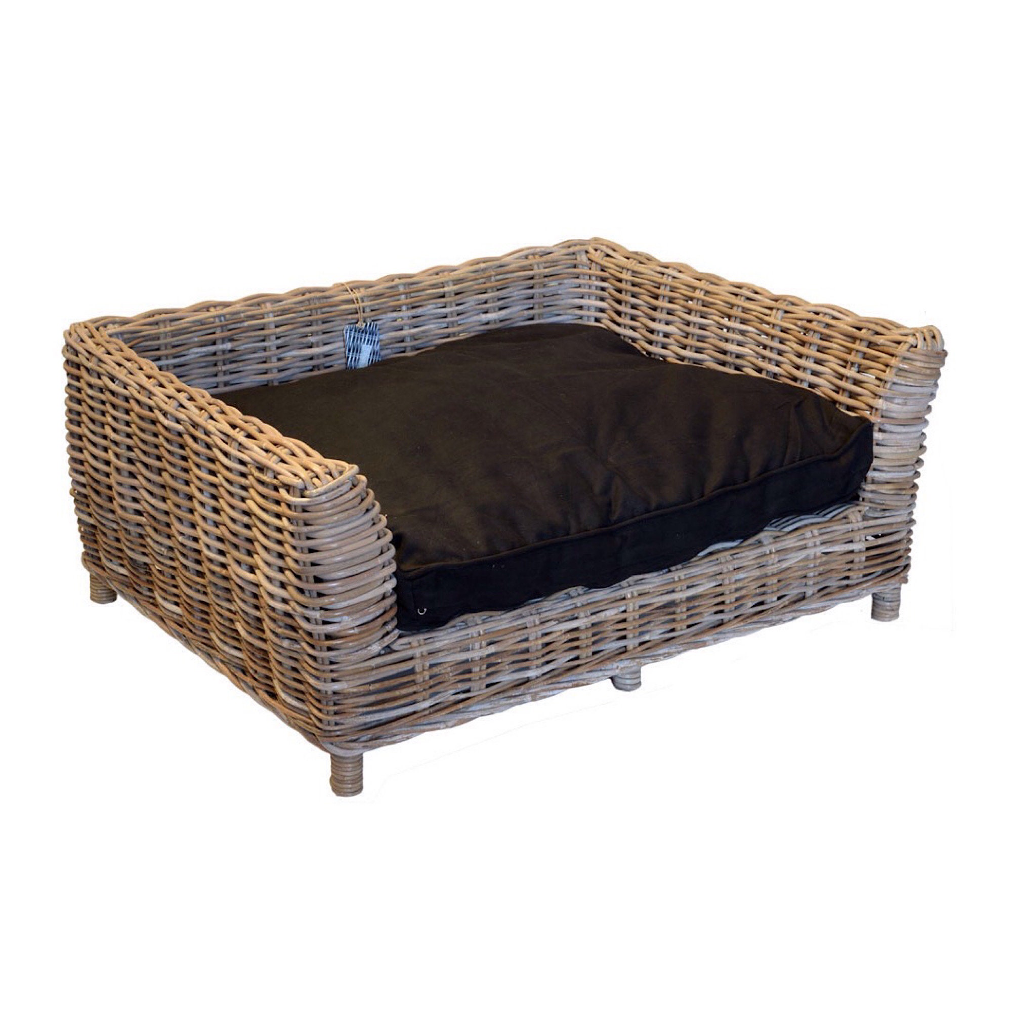 Raised rattan dog bed sales