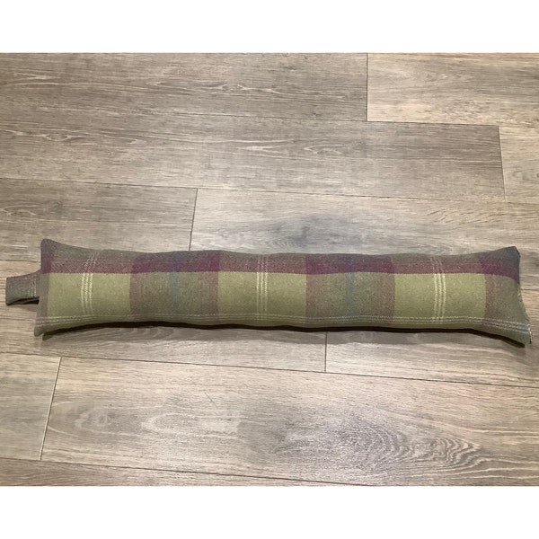 Draught Excluder - Fryetts Balmoral Fabric - Pistachio - 90cm x 18cm - Handmade in UK