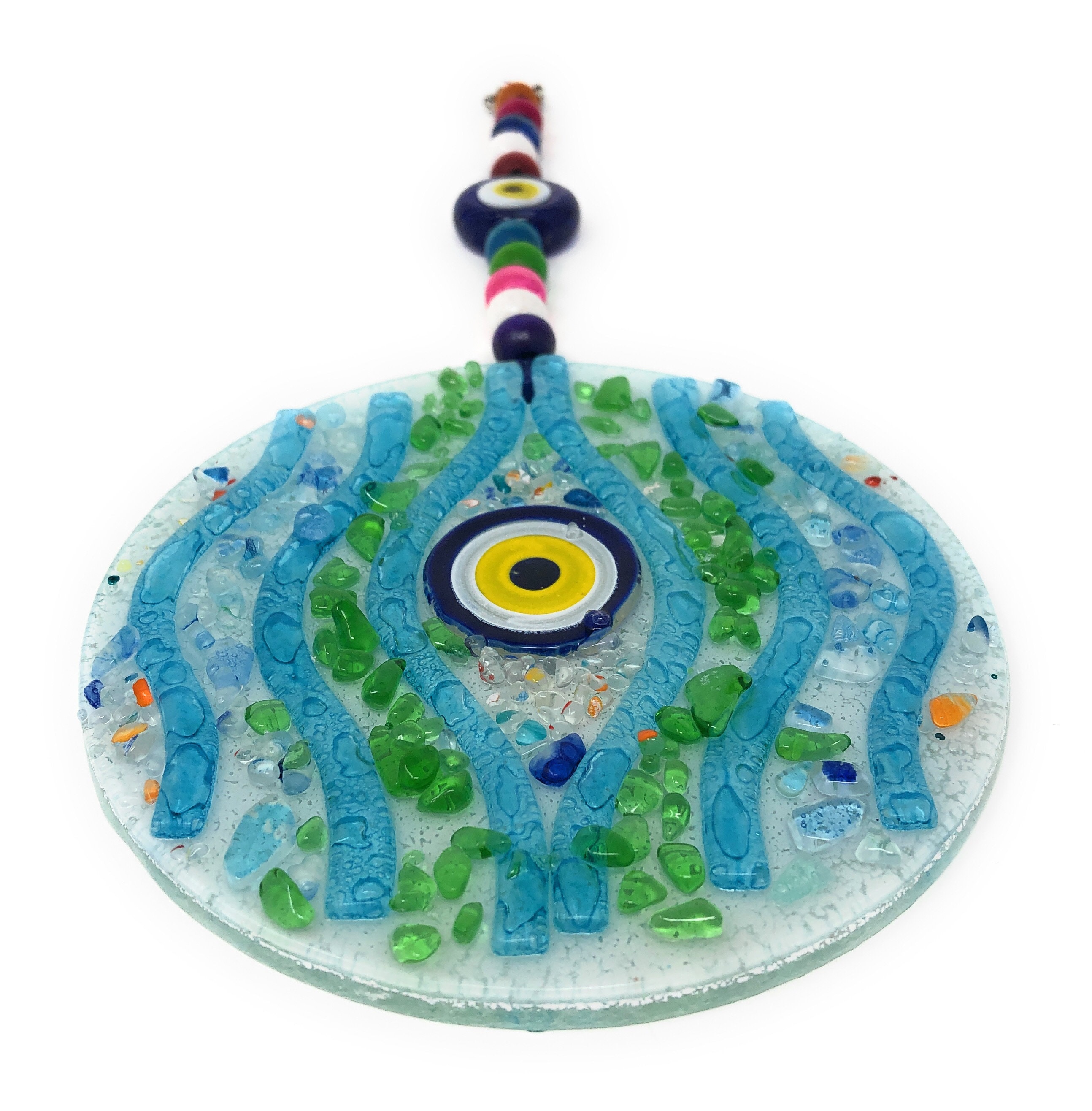 Wall hanging glass glass art fusion art wall hanging evil Etsy