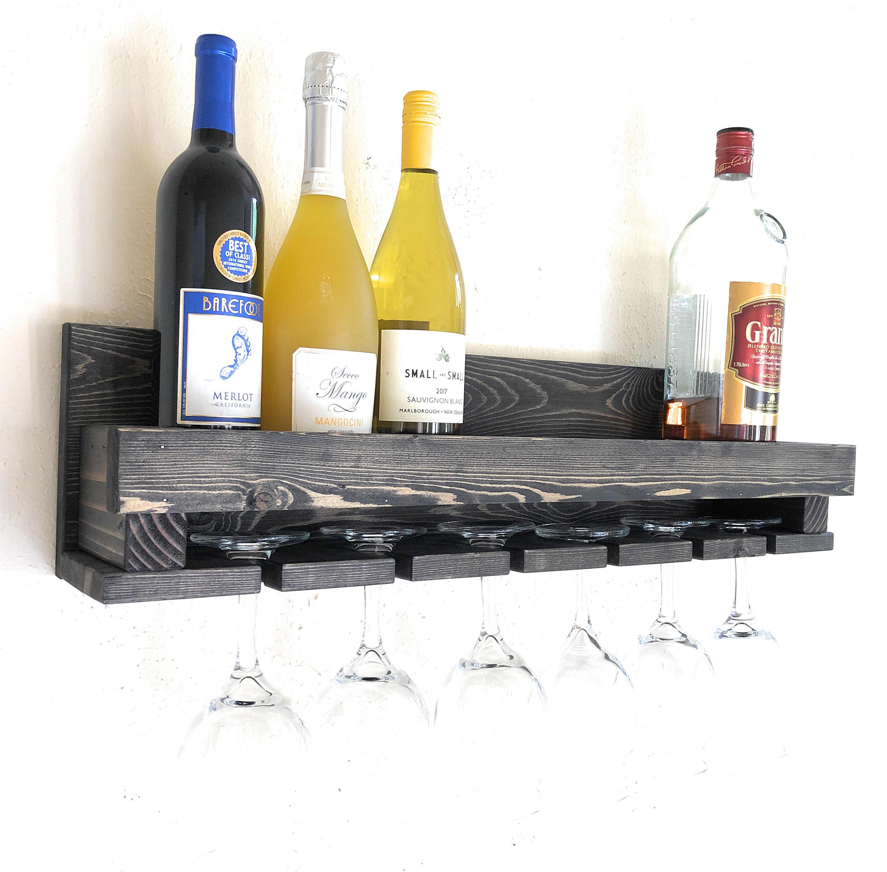 Wine Rack Glass Holder Drink Shelf Modern wall mounted wine Etsy