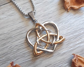 triquetra necklace stainless steel, celtic knot necklace, witch jewelry, gift for pagans