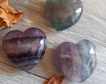 rainbow fluorite heart, crystal healing, fluorite stone, green fluorite