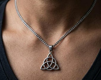 Celtic Triquetra Necklace, Trinity Knot Pendant, Pagan Wiccan Jewelry, Witchy Protection Amulet, Everyday Statement piece