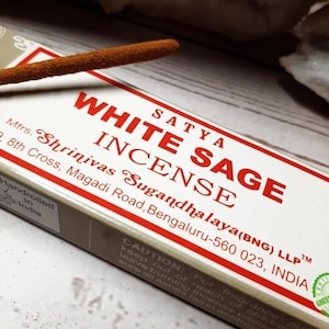 White Sage Incense Sticks – Satya Masala Incense – Wiccan Pagan Ritual – Witchcraft Smudging Purification Cleansing