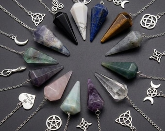 Crystal Pendulum- Divination Tool – Natural Stone Pendulum for Protection, Intuition and Witchcraft