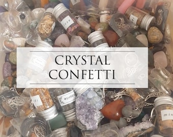 Coriandoli di cristallo, Cristalli misti, Pietre preziose assortite, Mix di cristalli di strega, Pietre misteriose divertenti