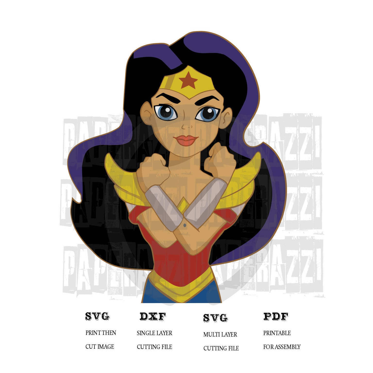 Download Wonder Woman SVG DXF for Cricut Design Space Silhouette | Etsy