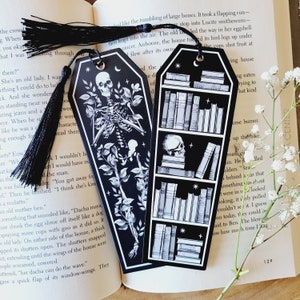 Coffin Bookmark with tassel - Mystery Skulls Book Mark - Spooky Season - Witchcraft Books - Bookish Merch - Halloween Bookmark - Gothic Gift