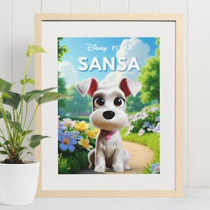 Custom Pixar Pet Poster, Cartoon Pet, Pixar-Inspired Caricature, Personalized Digital Pet Gift, Pet Lover Gifts