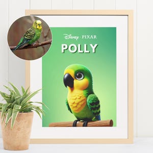 Custom Bird Portrait - Personalized Digital Artwork for Parrots, Cockatiels, Budgies & All Feathered Friends - Unique Animated Pet Art Gift