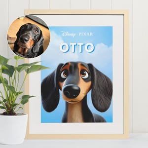 Custom Cartoon Dachshund Portrait, Personalized Digital Art, Dachshund Gift for Dog Lovers, Pet Cartoon Artwork, Dachshund Pet Art Print