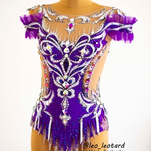 Rhythmic gymnastics leotard Violet / RG leotard to order / Competition leotard custom made