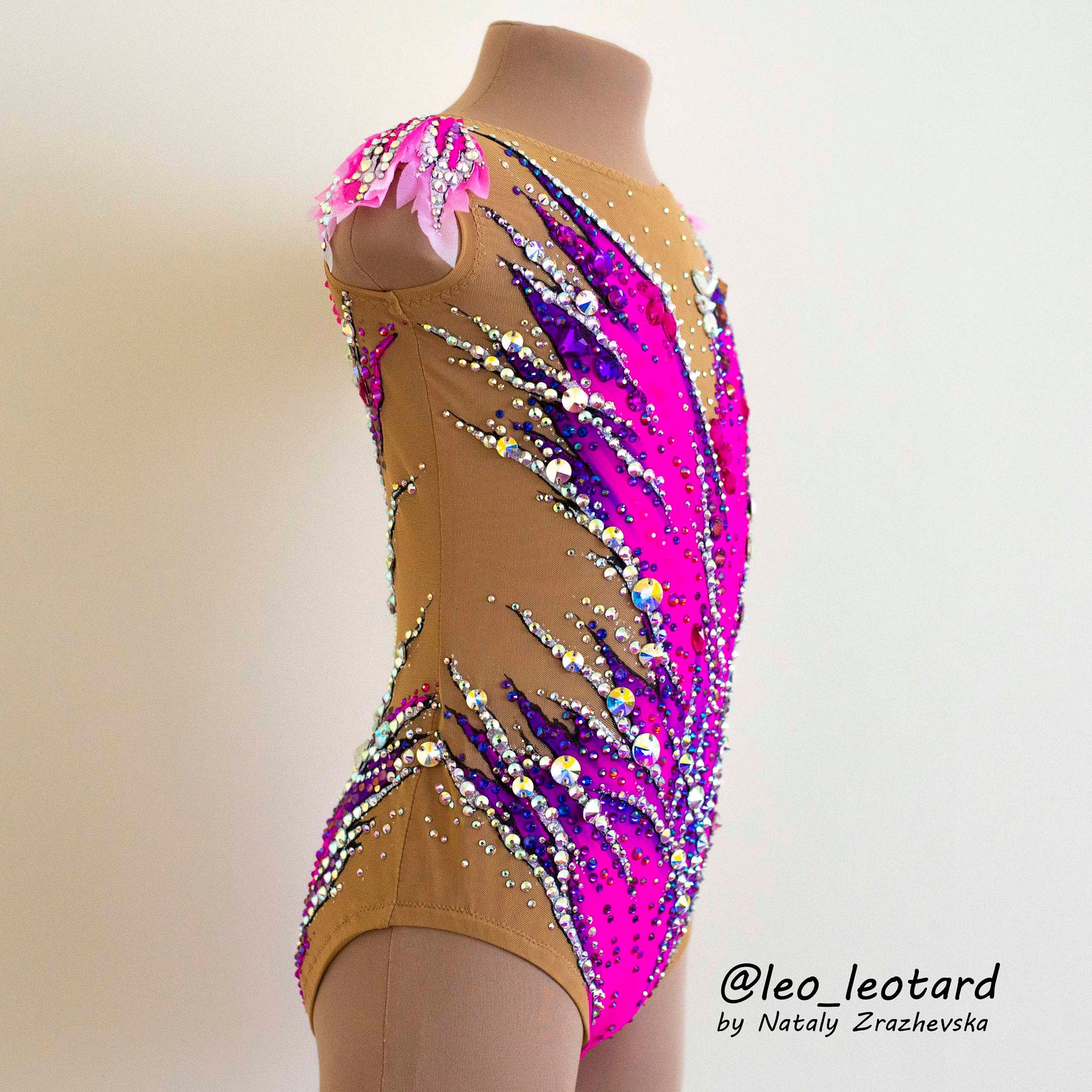 Rhythmic gymnastics leotard Pink petal RG leotard custom | Etsy