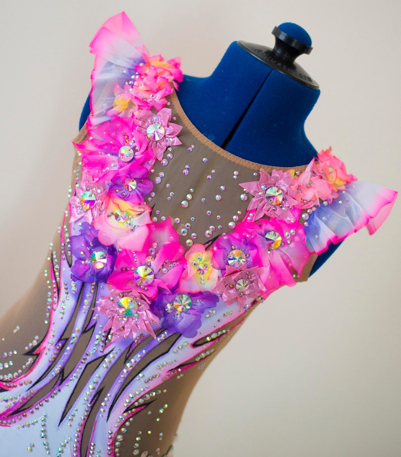 Rhythmic gymnastics leotard Flower tenderness. RG Etsy