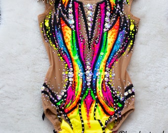 Rhythmic gymnastic leotard Rainbow / Competition leotard / RG leotard to order