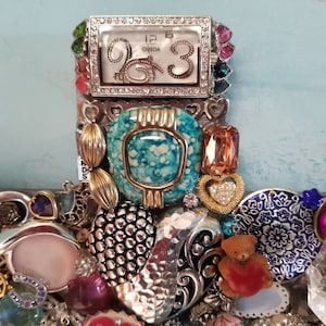 Daddy&#39;s Little Girl Unique Hand Decorated Wall Cross Vintage Jewelry Assemblage