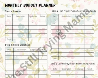 Monthly Budget Plan | Digital Download | Calendar | Cash Planning | Sinking Funds | Savings Challenges | Debt Payoff