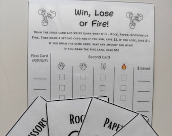 Win Lose or Fire Savings Challenge | Digital Download | A5 and A6 Cash Envelopes | Money Challenge | Budget Binder