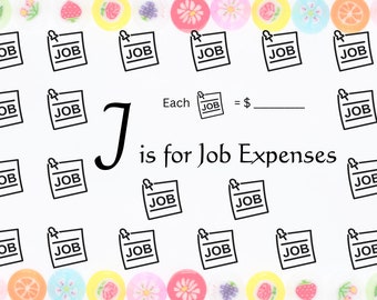 Job Expenses Savings Challenge for A6 Cash Envelopes | Printable | A6 Budget Binder | Budget Binder Insert | Cash Stuffing