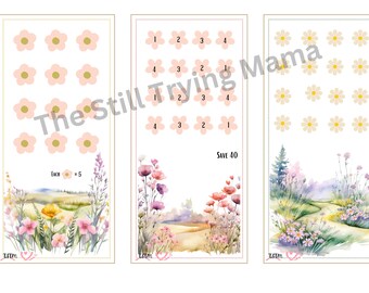 Floral Fantasy Savings Challenges | A6 Digital Download | Cash Envelopes | Low Income | Budget Binder