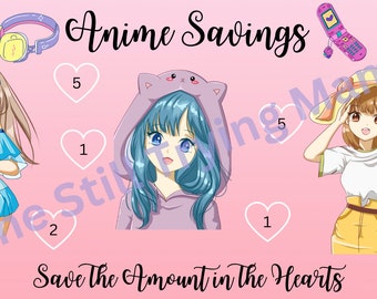 Anime Savings Challenge | Digital Download | Low Income Amounts | A6 Cash Envelopes | Budget Binder