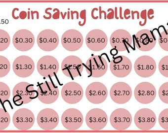 Coin Savings Challenge | A6 Printable | Budget Binder | Money Challenge | Penny Savings | Cash Envelopes