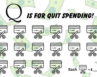 Quit Spending Savings Challenge for A6 Cash Envelopes | Printable | A6 Budget Binder | Budget Binder Insert | Cash Stuffing