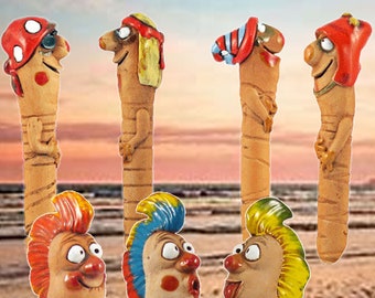 handmade ceramic  funny lugworm decoration for indoor and outdoor! not frost resistant!